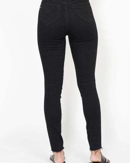 Judy Blue Full Size High Waisted Tummy Control Shield Pockets Skinny Jeans Plus Size - THE AMERICAN BLUE