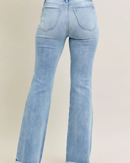 Judy Blue Full Size Hw Flare Jeans W/ Shield Pockets Plus Size - THE AMERICAN BLUE