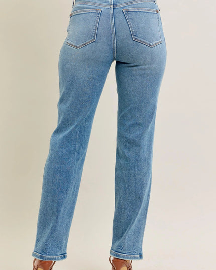 Judy Blue Full Size Hw Vintage Straight Jeans Plus Size - THE AMERICAN BLUE