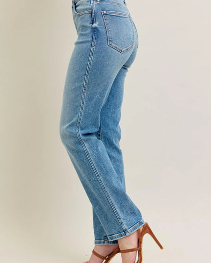 Judy Blue Full Size Hw Vintage Straight Jeans Plus Size - THE AMERICAN BLUE