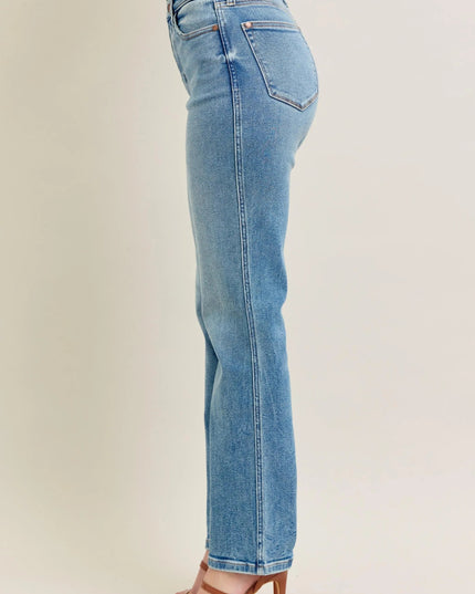 Judy Blue Full Size Hw Vintage Straight Jeans Plus Size - THE AMERICAN BLUE