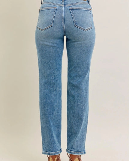 Judy Blue Full Size Hw Vintage Straight Jeans Plus Size - THE AMERICAN BLUE