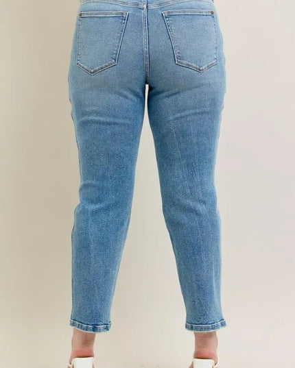 Judy Blue Full Size Hw Vintage Straight Jeans Plus Size - THE AMERICAN BLUE