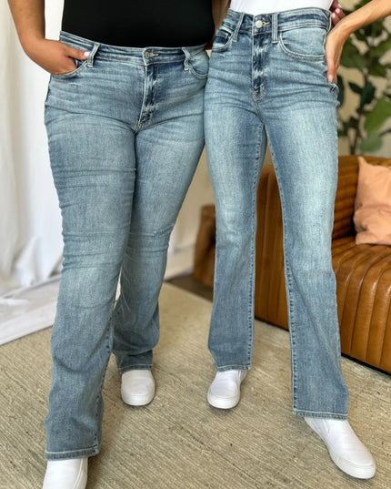 Judy Blue Full Size Medium Rise Bootcut Jeans - THE AMERICAN BLUE