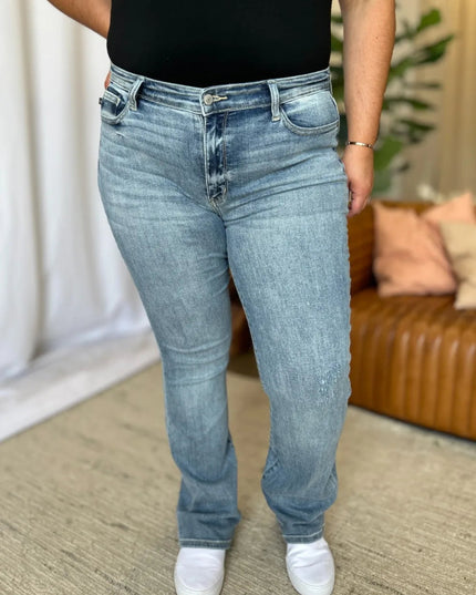 Judy Blue Full Size Medium Rise Bootcut Jeans - THE AMERICAN BLUE