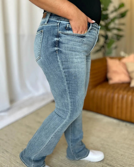 Judy Blue Full Size Medium Rise Bootcut Jeans - THE AMERICAN BLUE