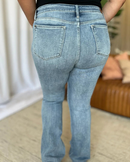 Judy Blue Full Size Medium Rise Bootcut Jeans - THE AMERICAN BLUE