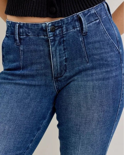 Judy Blue Full Size Mid Rise Bootcut Jeans with Welt Pockets Plus Size - THE AMERICAN BLUE