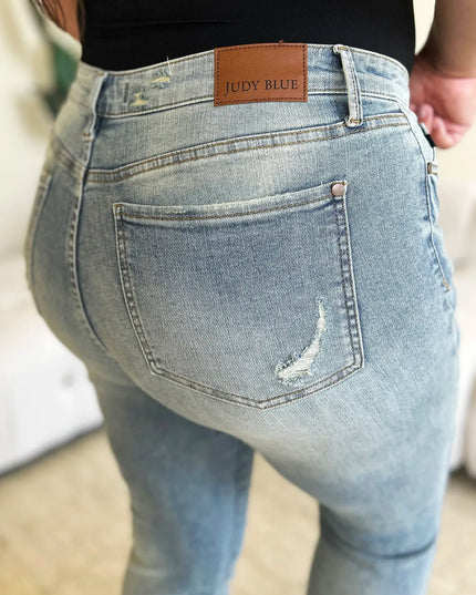 Judy Blue Full Size Mid Rise Flare Jeans - THE AMERICAN BLUE