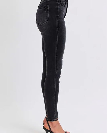 Judy Blue Full Size Mid Rise Tummy Control Skinny Jeans Plus Size - THE AMERICAN BLUE