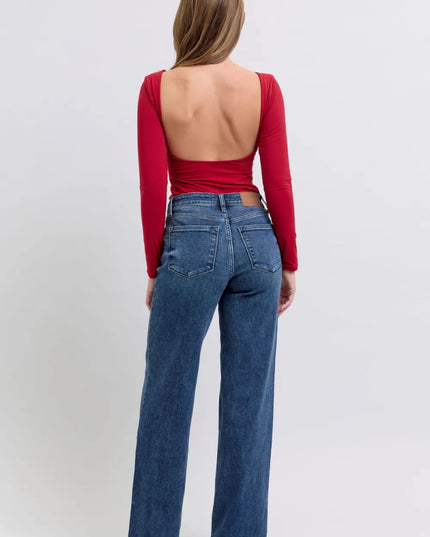Judy Blue Full Size Raw Hem Mid Rise Jeans - THE AMERICAN BLUE