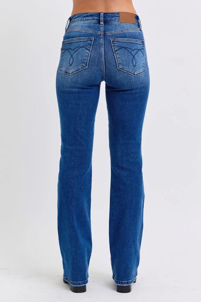 Judy Blue Full Size Run Mid - Rise Bootcut Jeans with Thermal Lining - THE AMERICAN BLUE