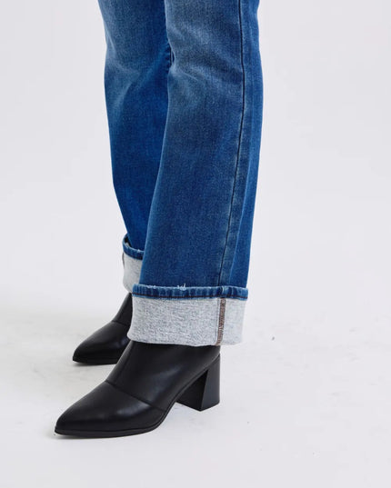 Judy Blue Full Size Run Mid - Rise Bootcut Jeans with Thermal Lining - THE AMERICAN BLUE