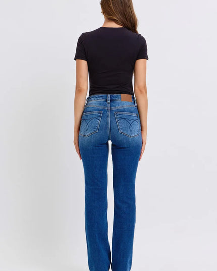 Judy Blue Full Size Run Mid - Rise Bootcut Jeans with Thermal Lining - THE AMERICAN BLUE