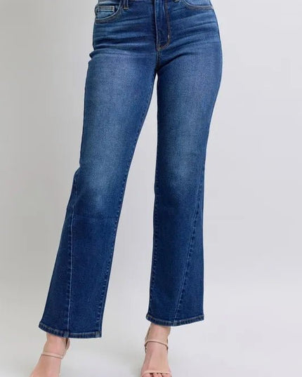 Judy Blue Full Size Side Seam Detail Straight Jeans with Pockets - THE AMERICAN BLUE