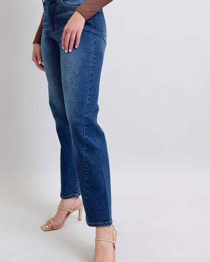 Judy Blue Full Size Side Seam Detail Straight Jeans with Pockets - THE AMERICAN BLUE