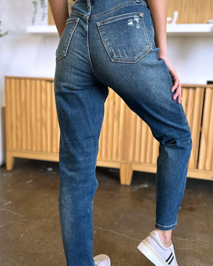 Judy Blue Full Size Tummy Control High Waist Slim Jeans - THE AMERICAN BLUE