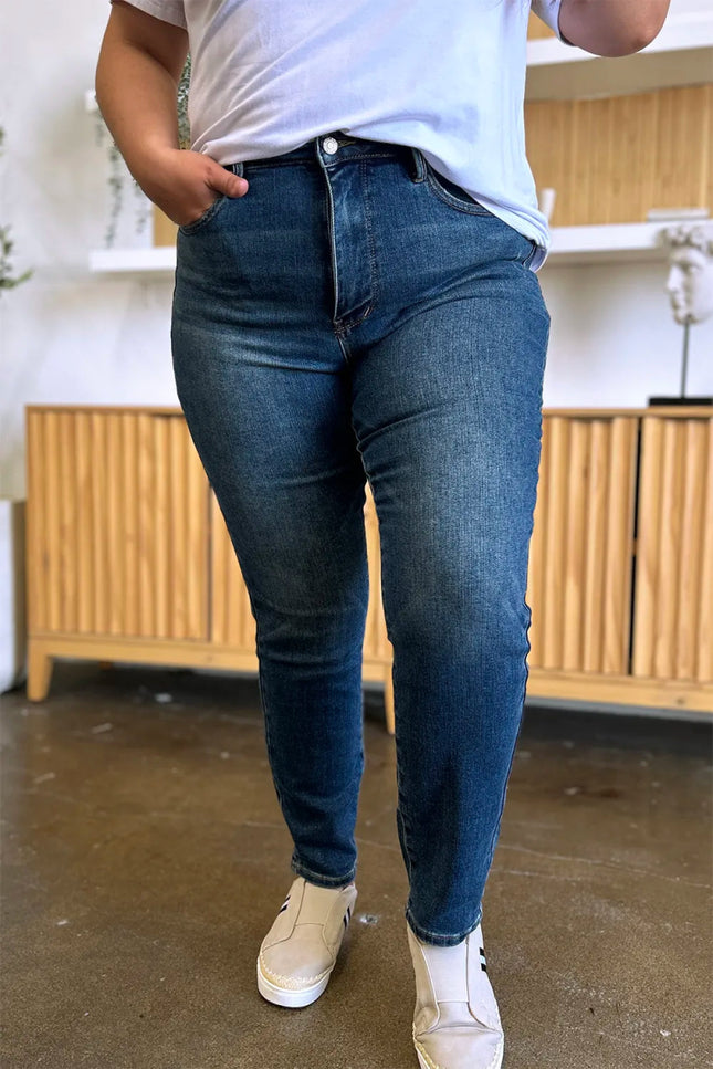 Judy Blue Full Size Tummy Control High Waist Slim Jeans - THE AMERICAN BLUE