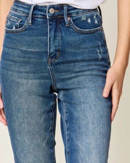 Judy Blue Full Size Tummy Control High Waist Slim Jeans - THE AMERICAN BLUE