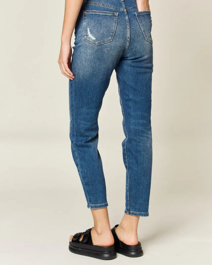 Judy Blue Full Size Tummy Control High Waist Slim Jeans - THE AMERICAN BLUE