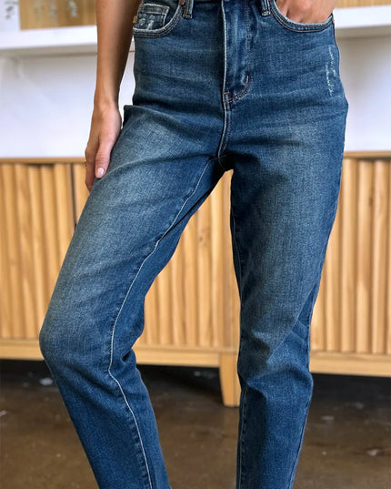 Judy Blue Full Size Tummy Control High Waist Slim Jeans - THE AMERICAN BLUE