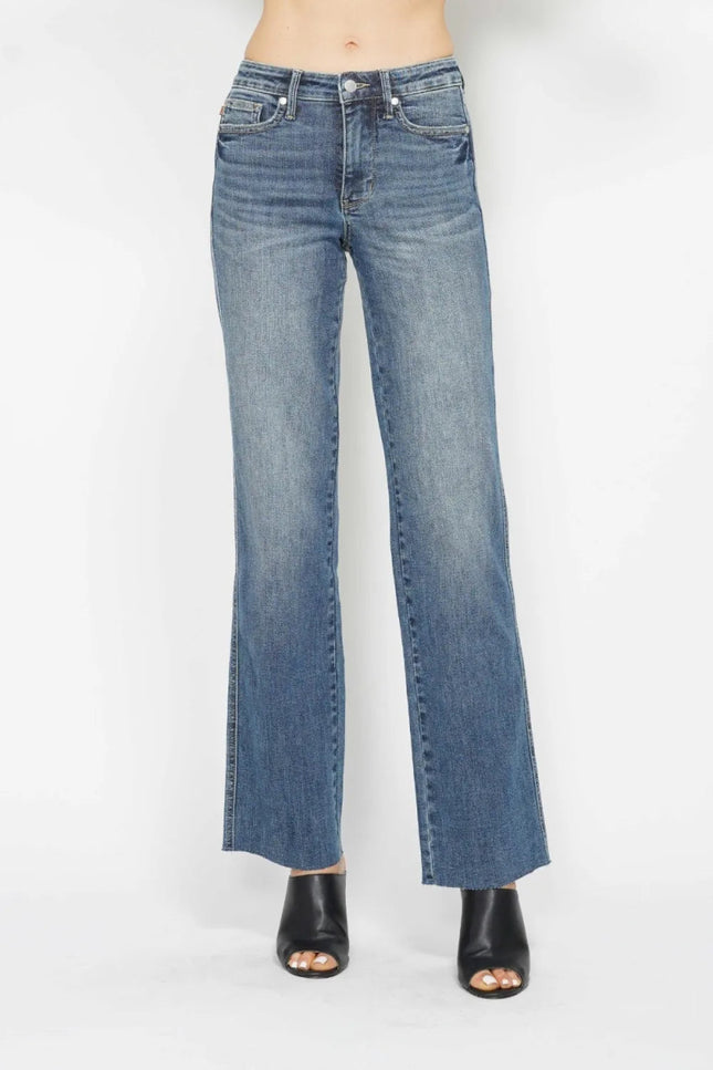 Judy Blue Full Size Tummy Control Straight Jeans - THE AMERICAN BLUE