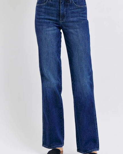 Judy Blue Full Size Tummy Control Straight Jeans Plus Size - THE AMERICAN BLUE