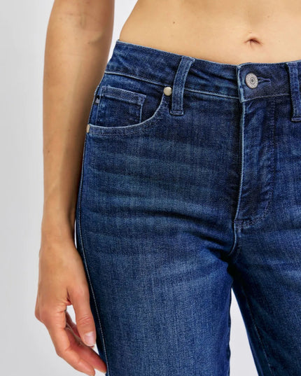 Judy Blue Full Size Tummy Control Straight Jeans Plus Size - THE AMERICAN BLUE