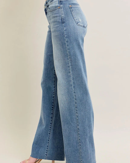 Judy Blue Full Size V - Front Baggy Jeans Plus Size - THE AMERICAN BLUE