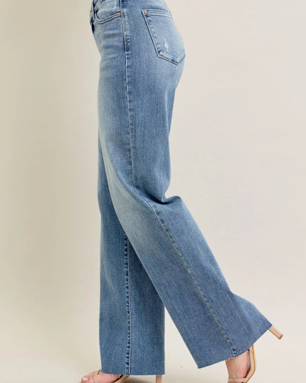 Judy Blue Full Size V - Front Baggy Jeans Plus Size - THE AMERICAN BLUE
