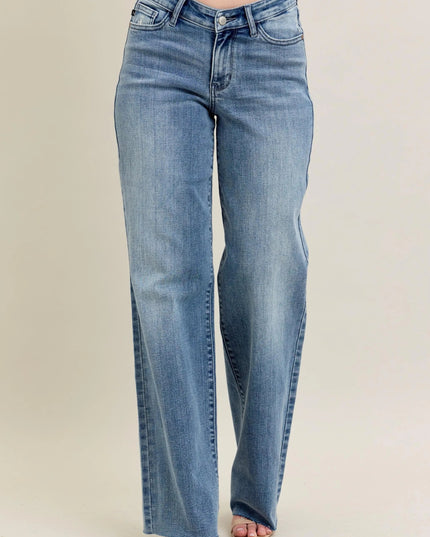 Judy Blue Full Size V - Front Baggy Jeans Plus Size - THE AMERICAN BLUE