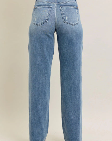 Judy Blue Full Size V - Front Baggy Jeans Plus Size - THE AMERICAN BLUE