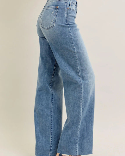 Judy Blue Full Size V - Front Baggy Jeans Plus Size - THE AMERICAN BLUE