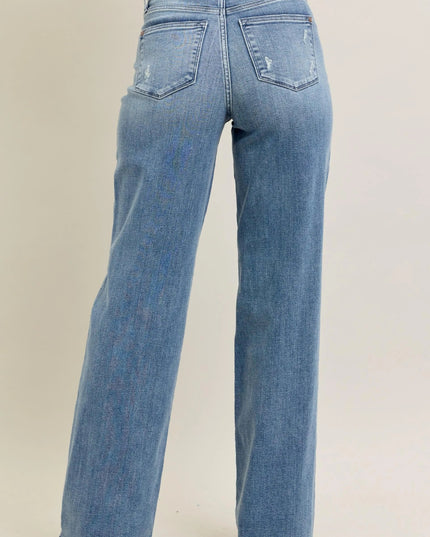 Judy Blue Full Size V - Front Baggy Jeans Plus Size - THE AMERICAN BLUE