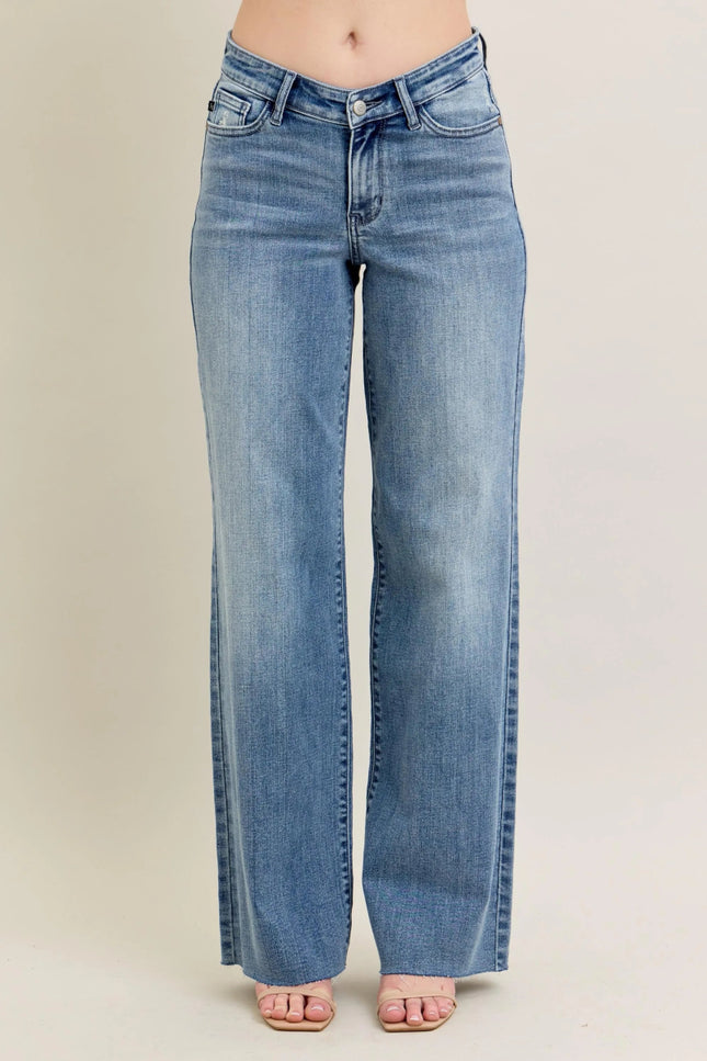 Judy Blue Full Size V - Front Baggy Jeans Plus Size - THE AMERICAN BLUE