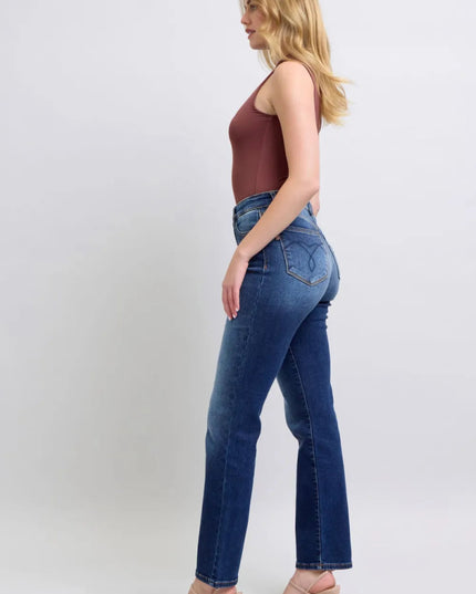 Judy Blue Full Size Washed Straight Leg Jeans with Pockets - THE AMERICAN BLUE