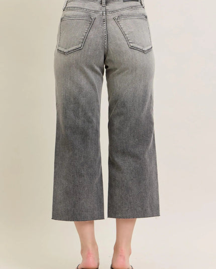 Judy Blue Full Size Wide Leg Capris Jeans Plus Size - THE AMERICAN BLUE