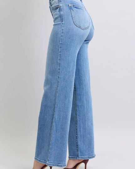 Judy Blue Full Size Wide Leg Jeans with Pockets - THE AMERICAN BLUE