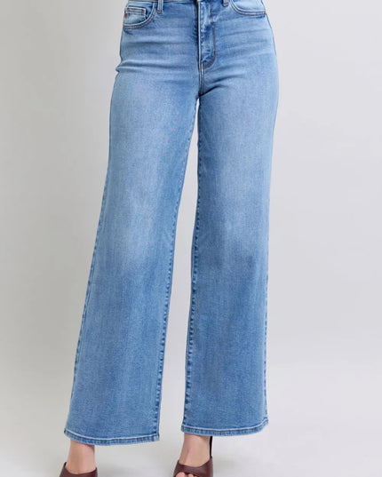 Judy Blue Full Size Wide Leg Jeans with Pockets - THE AMERICAN BLUE
