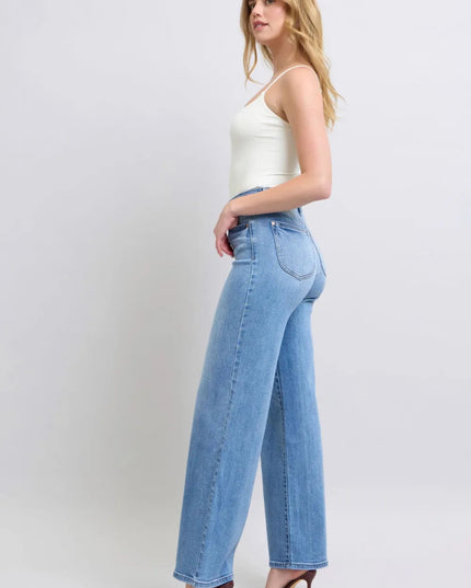 Judy Blue Full Size Wide Leg Jeans with Pockets - THE AMERICAN BLUE