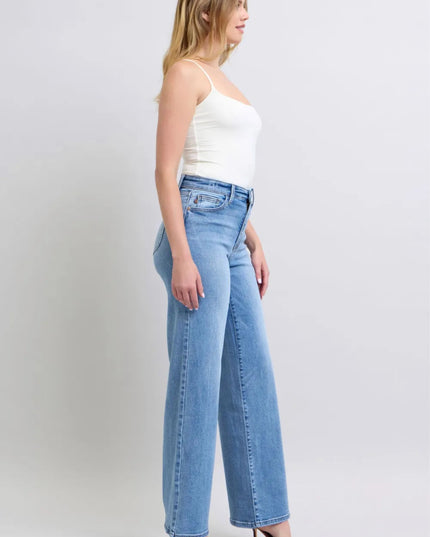 Judy Blue Full Size Wide Leg Jeans with Pockets - THE AMERICAN BLUE