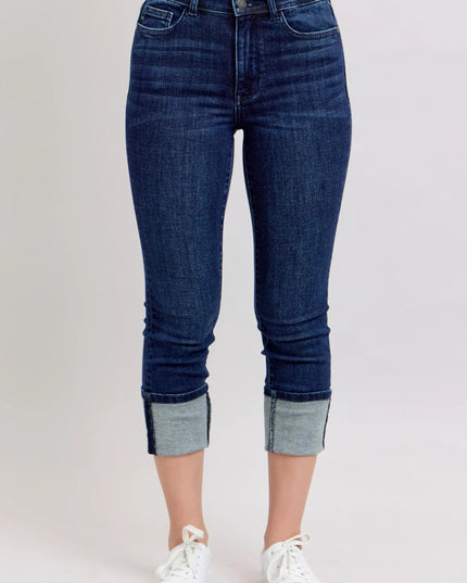 Judy Blue High - Waist Double Waist Band Skinny Jeans - THE AMERICAN BLUE