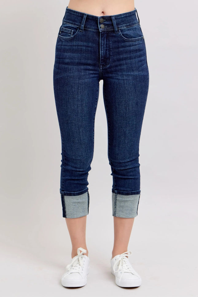 Judy Blue High - Waist Double Waist Band Skinny Jeans - THE AMERICAN BLUE