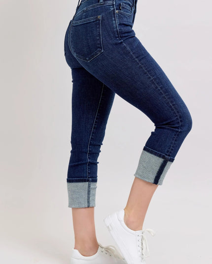 Judy Blue High - Waist Double Waist Band Skinny Jeans - THE AMERICAN BLUE