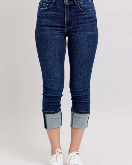 Judy Blue High - Waist Double Waist Band Skinny Jeans - THE AMERICAN BLUE
