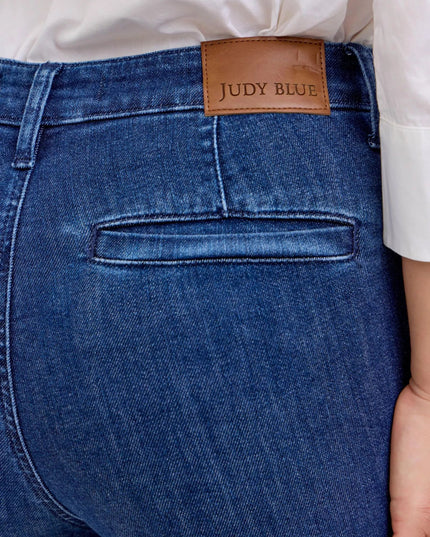 Judy Blue High Waist Flare Jeans with Front Patch Pockets - THE AMERICAN BLUE