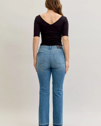 Judy Blue Mid Rise Bootcut Tummy Control Jeans Plus Size - THE AMERICAN BLUE