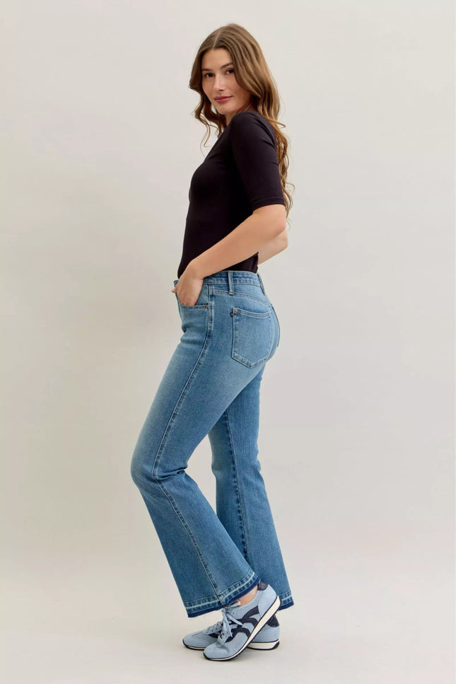 Judy Blue Mid Rise Bootcut Tummy Control Jeans Plus Size - THE AMERICAN BLUE