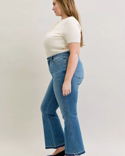 Judy Blue Mid Rise Bootcut Tummy Control Jeans Plus Size - THE AMERICAN BLUE