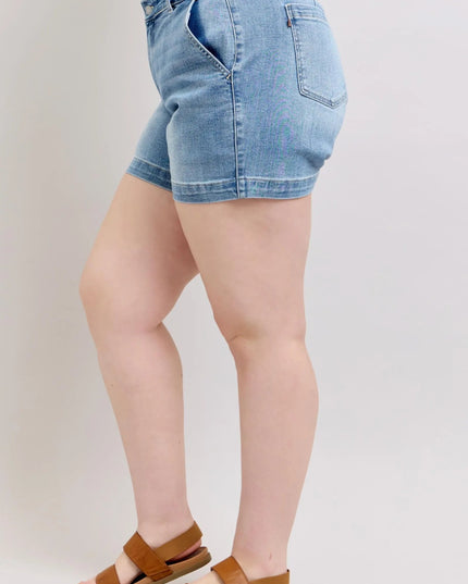 Judy Blue Plus Size High Rise Denim Shorts - THE AMERICAN BLUE